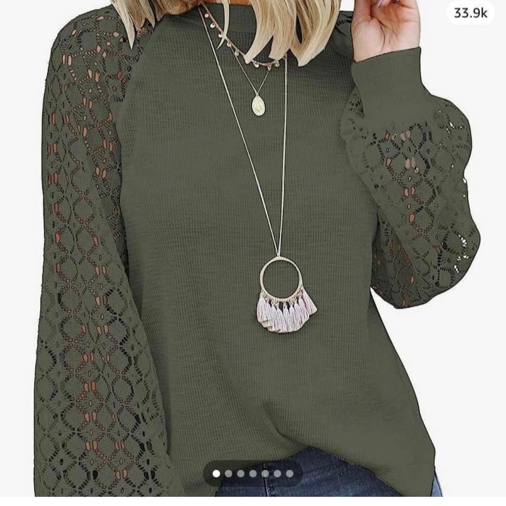 NWT Womans 2X Miholi Army Green Top